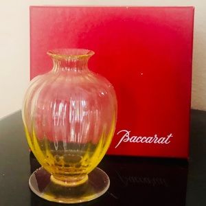 BACCARAT CRYSTAL RIBBED BALUSTER VASE SMALL SIGNED